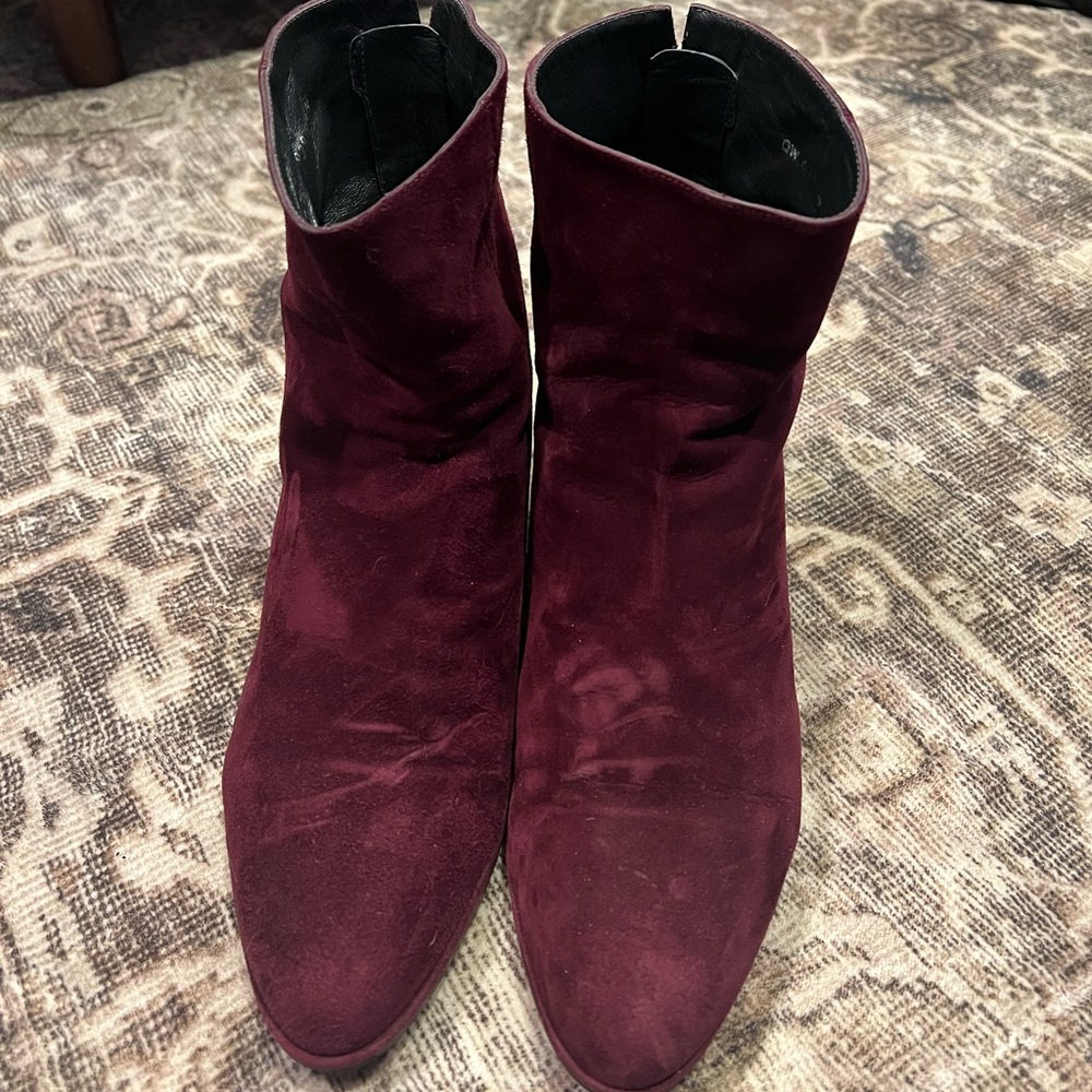 Stuart Weitzman Burgundy Ankle Booties